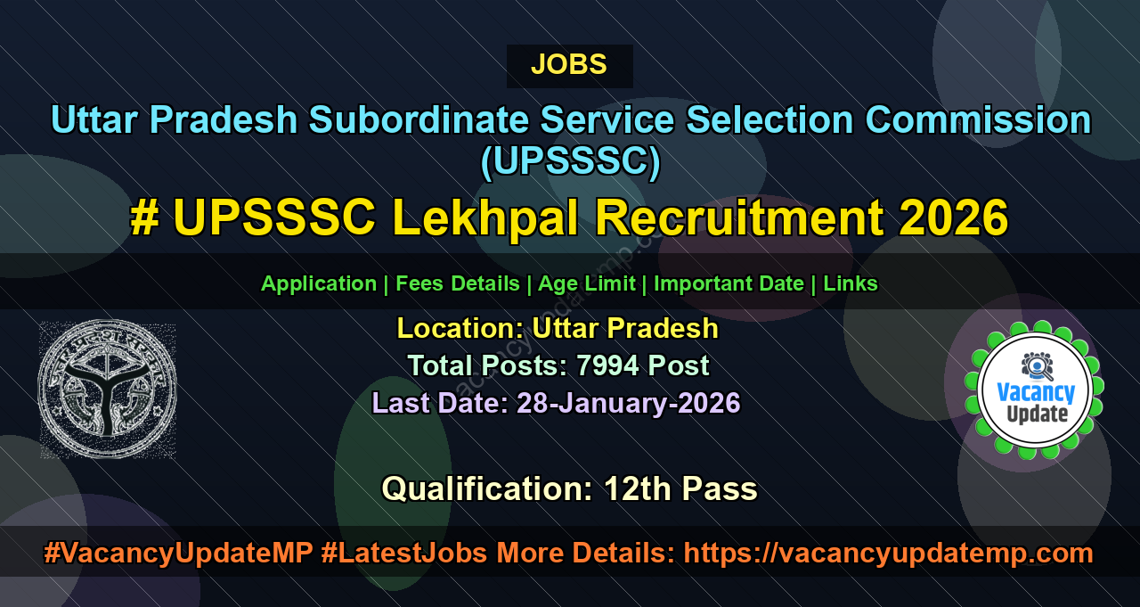 UPSSSC Lekhpal Recruitment 2026 for 7994 Post Online Form featured image
