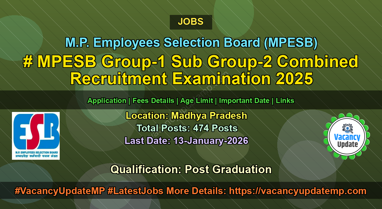 MPESB Group-1 Sub Group-2 Combined Recruitment Examination 2025 featured image