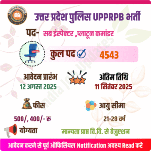 UP Police SI Recruitment 2025